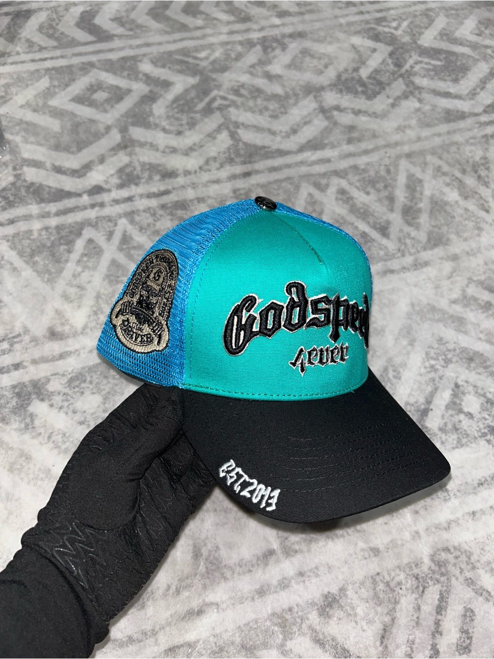 Godspeed Teal & Black Mesh Trucker Hat